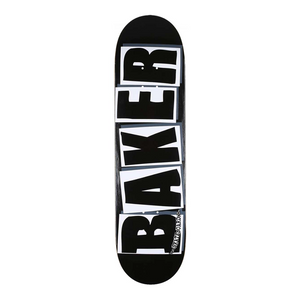 BAKER SKATEBOARDS BRAND LOGO BLACK/ WHITE SKATEBOARD DECK 8.0
