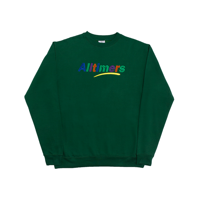 ALLTIMERS EMBROIDERED ESTATE CREW DARK GREEN