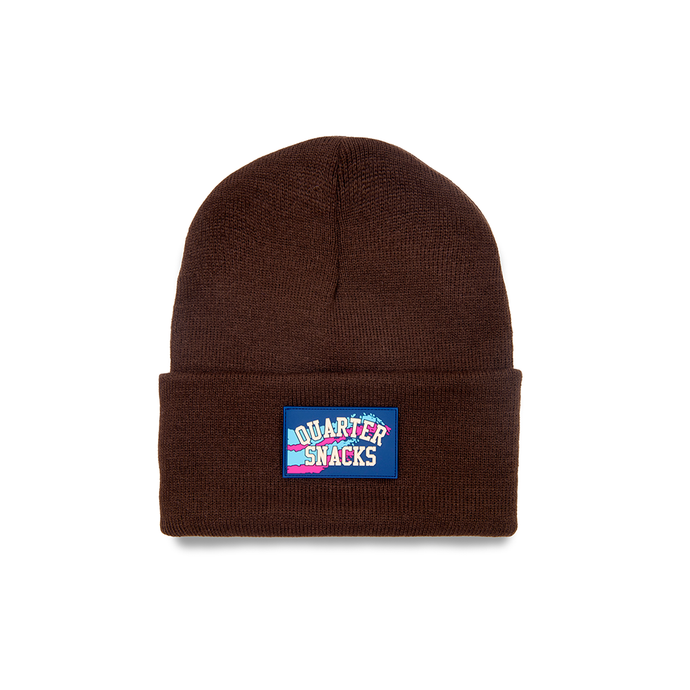 QUARTERSNACKS RUBBER LABEL BEANIE BROWN