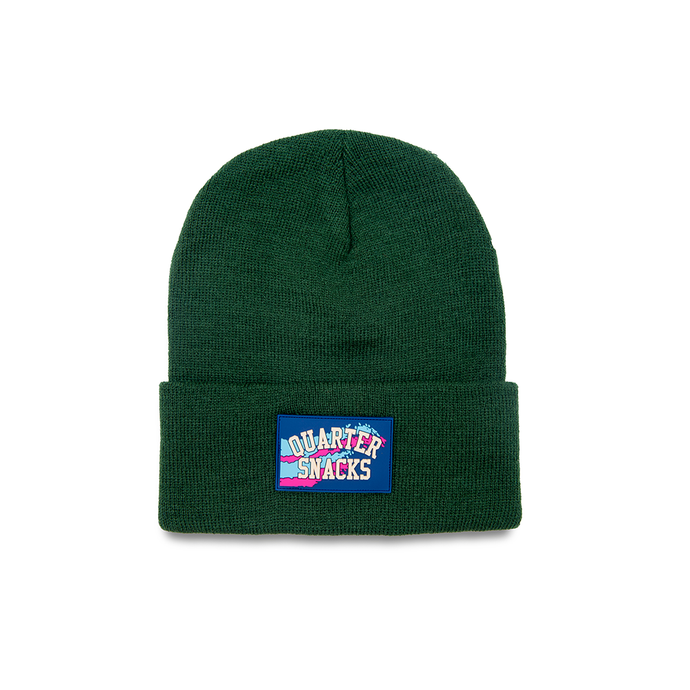 QUARTERSNACKS RUBBER LABEL BEANIE GREEN