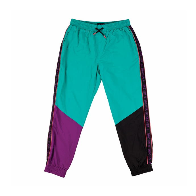 WELCOME SKATEBOARDS ATHLETE WOVEN NYLON WIND PANT TEAL/ BLACK/ PURPLE