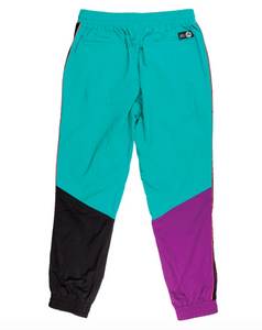 WELCOME SKATEBOARDS ATHLETE WOVEN NYLON WIND PANT TEAL/ BLACK/ PURPLE
