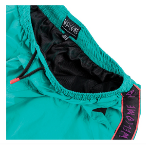 WELCOME SKATEBOARDS ATHLETE WOVEN NYLON WIND PANT TEAL/ BLACK/ PURPLE